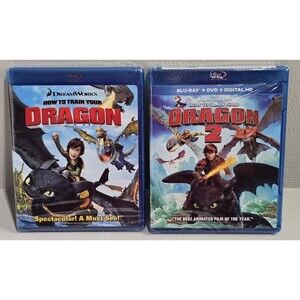 How to Train Your Dragon 1 & 2 Blu-ray DVD Lot DreamWorks Animation New Sealed